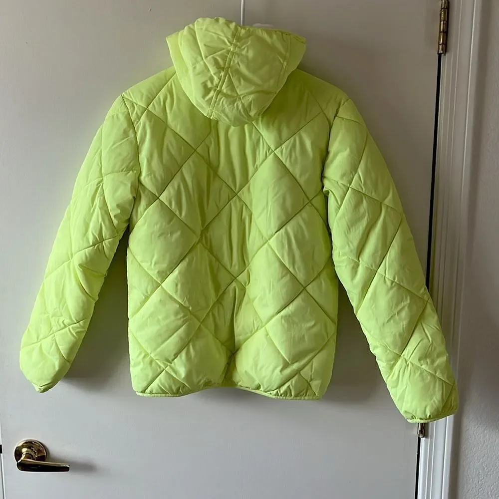 Cat & Jack Girls Puffer Jacket Size L GUC Bright yellow